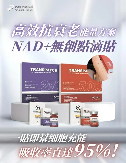 NAD+ Transpatch 離子透膚貼 一貼即幫你重啟年輕模式 吸收率高達95% - Initial Plus Medical ...